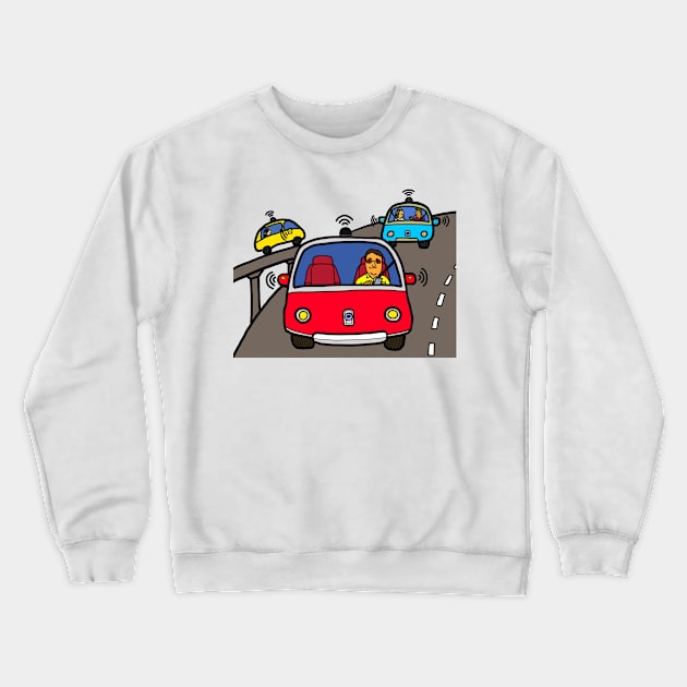 Self Driving Cars Crewneck Sweatshirt by Nalidsa